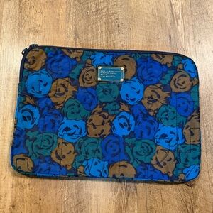Marc by Marc Jacobs Floral Quilted Nylon Tech Laptop Sleeve in Blue/Brown/Green